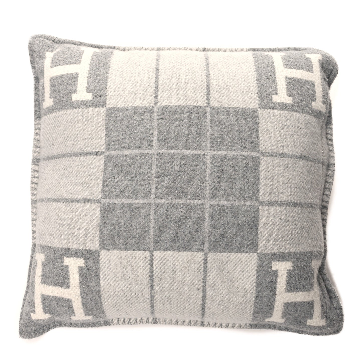 Wool Cashmere Avalon III Pillow PM Ecru Gris Clair