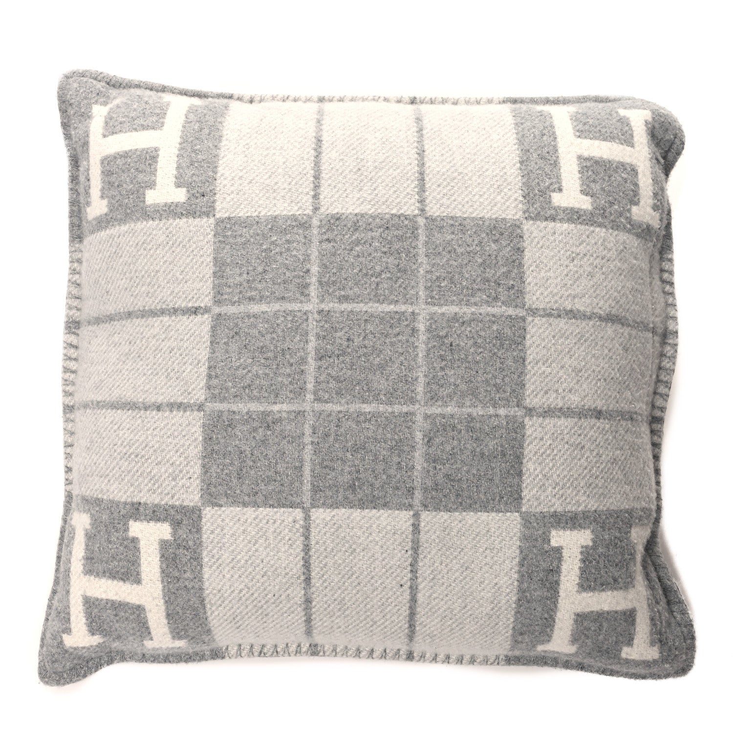 Hermes Wool Cashmere Avalon III Pillow PM Ecru Gris Clair 2 of 3