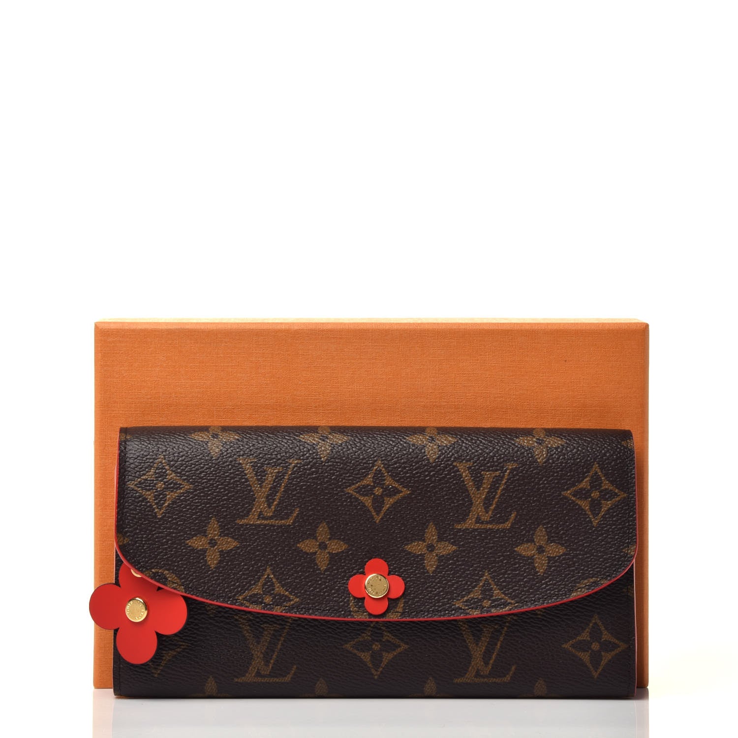 Louis Vuitton Monogram Bloom Flower Emilie Wallet Rouge 8 of 8