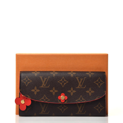 Louis Vuitton Monogram Bloom Flower Emilie Wallet Rouge 8 of 8