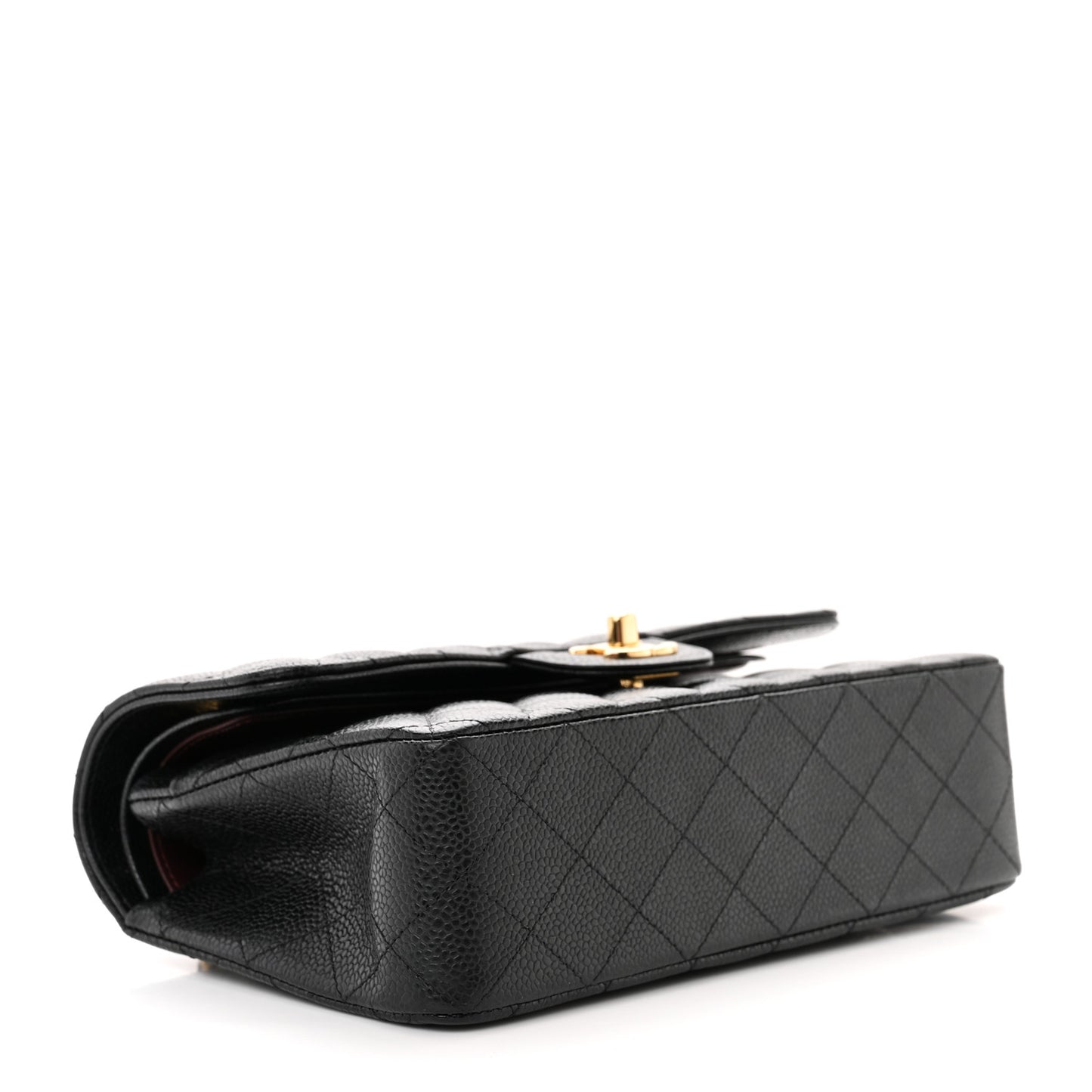 Caviar Quilted Small Double Flap Black