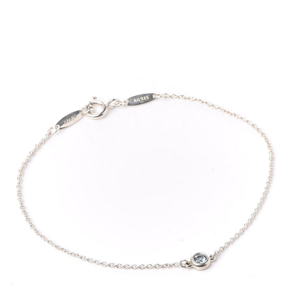 Tiffany Sterling Silver Aquamarine Elsa Peretti Color By The Yard Bracelet 1 of 8