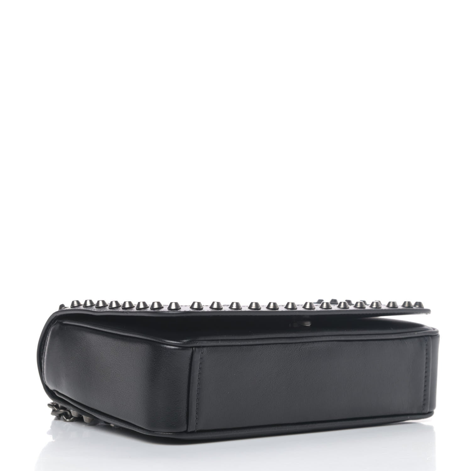 Prada Glace Calfskin Studded Crossbody Black 3 of 4