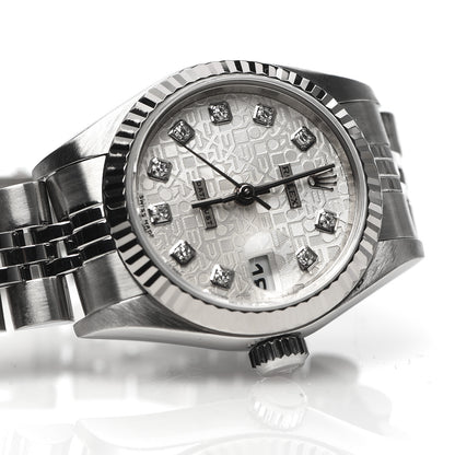Rolex Stainless Steel 18K White Gold Diamond 26mm Oyster Perpetual Datejust Watch Silver Jubilee 79174 7 of 7