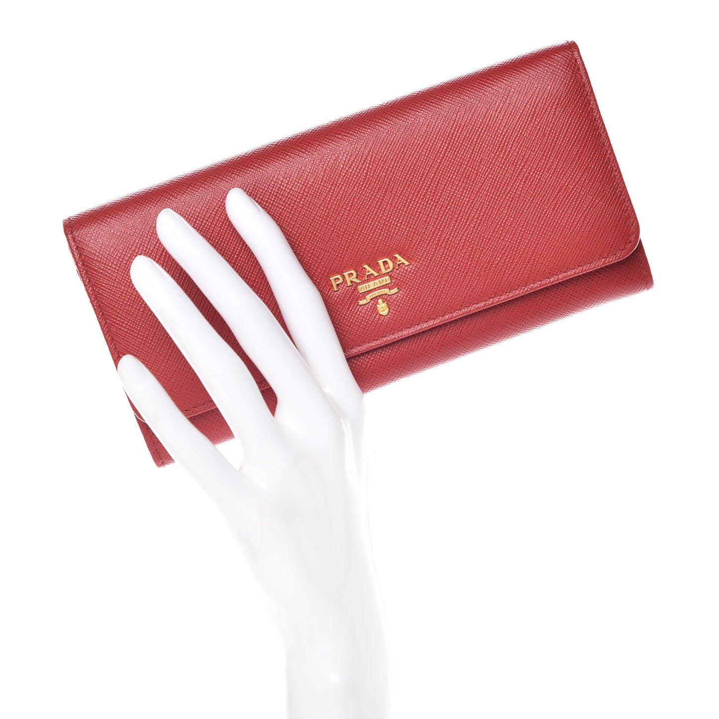 Saffiano Metal Continental Flap Wallet Fuoco