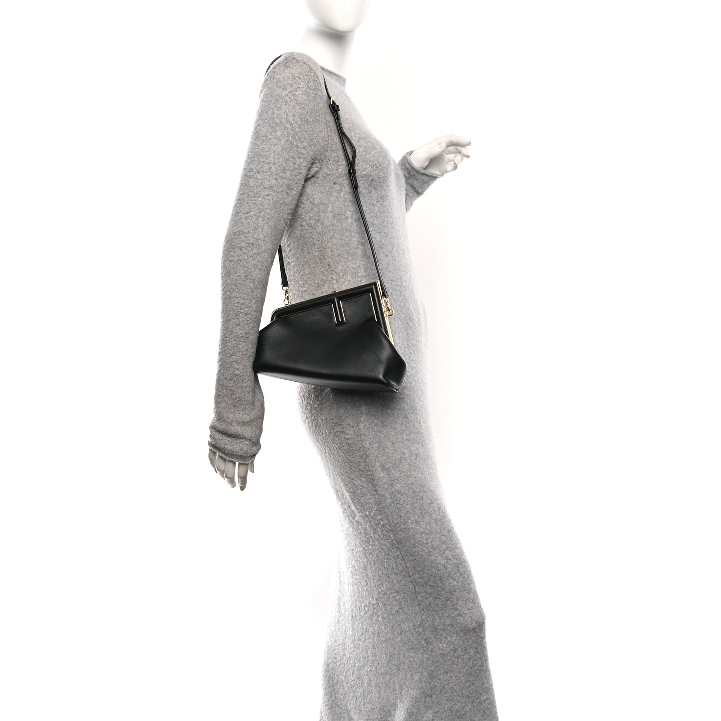 Shiny Nappa Small Fendi First Black