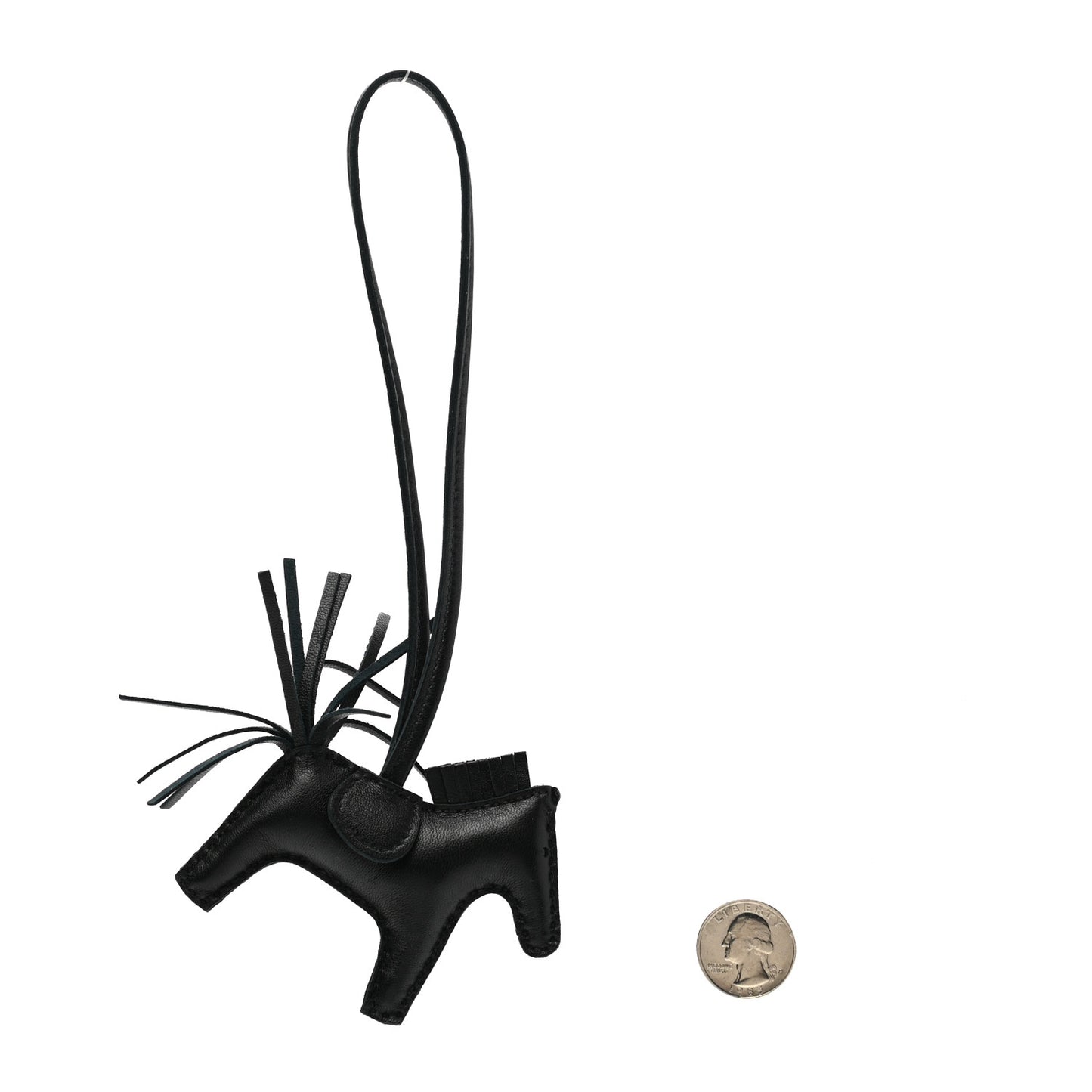 Milo Lambskin Grigri Rodeo Horse Bag Charm PM So Black