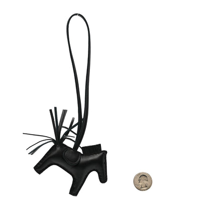 Hermes Milo Lambskin Grigri Rodeo Horse Bag Charm PM So Black 2 of 5
