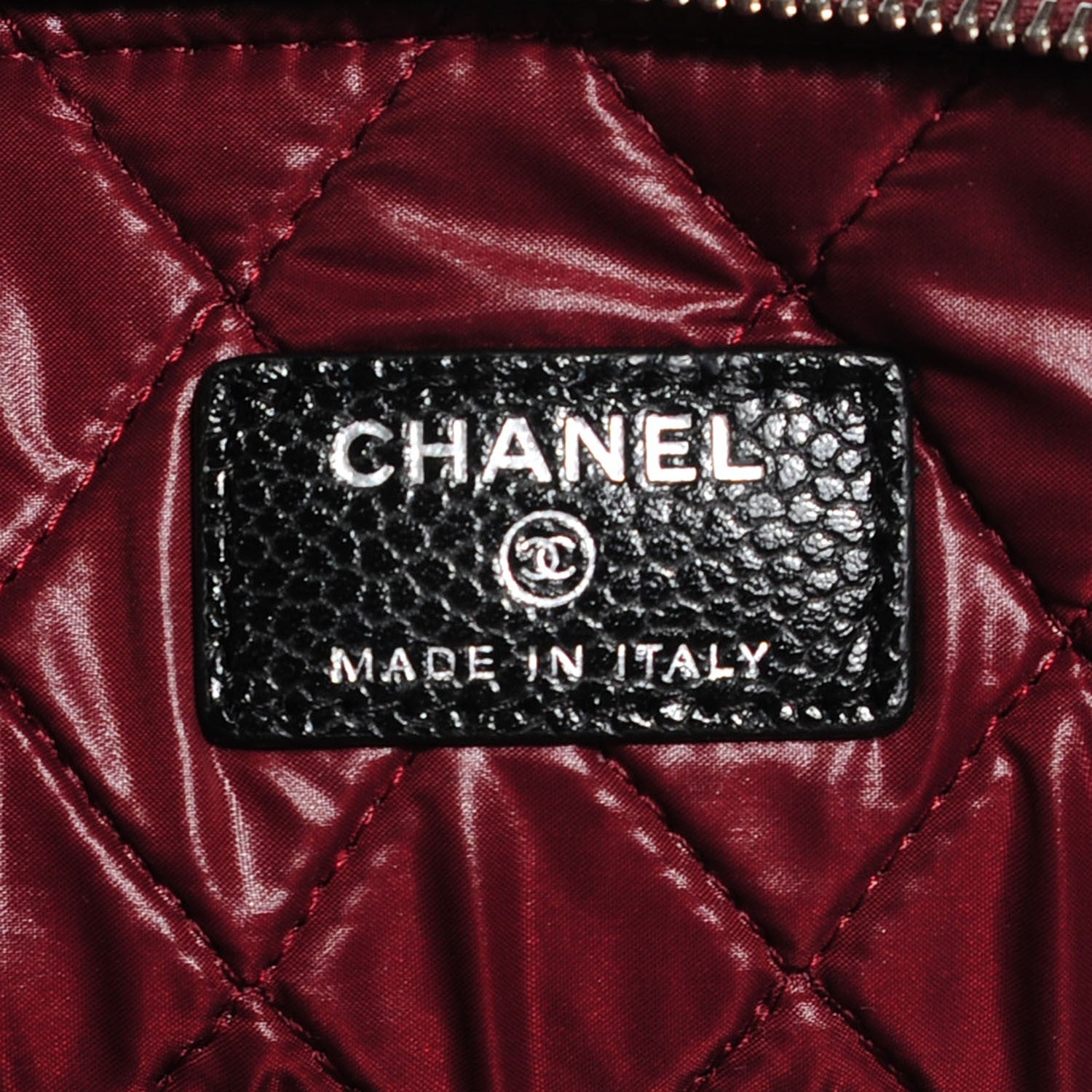 Chanel Caviar Quilted Large Cosmetic Case Black 6 of 8