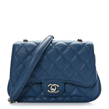 Chanel Lambskin Quilted Small Natural CC Flap Navy 1 of 11