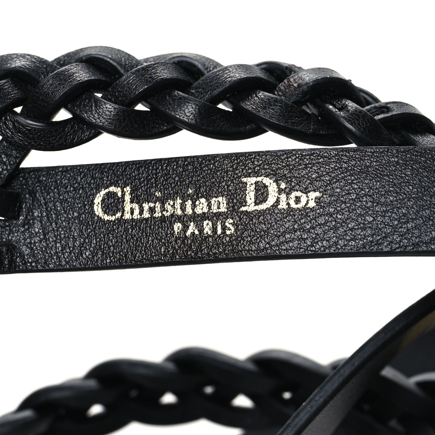 Christian Dior Calfskin Double Braided Belt 80 32 Black 3 of 4