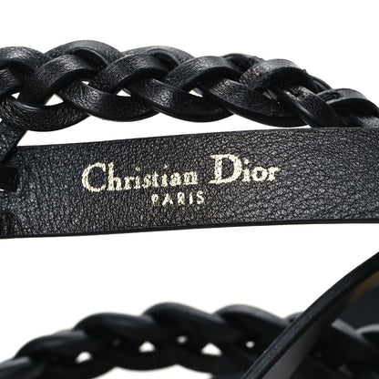 Christian Dior Calfskin Double Braided Belt 80 32 Black 3 of 4