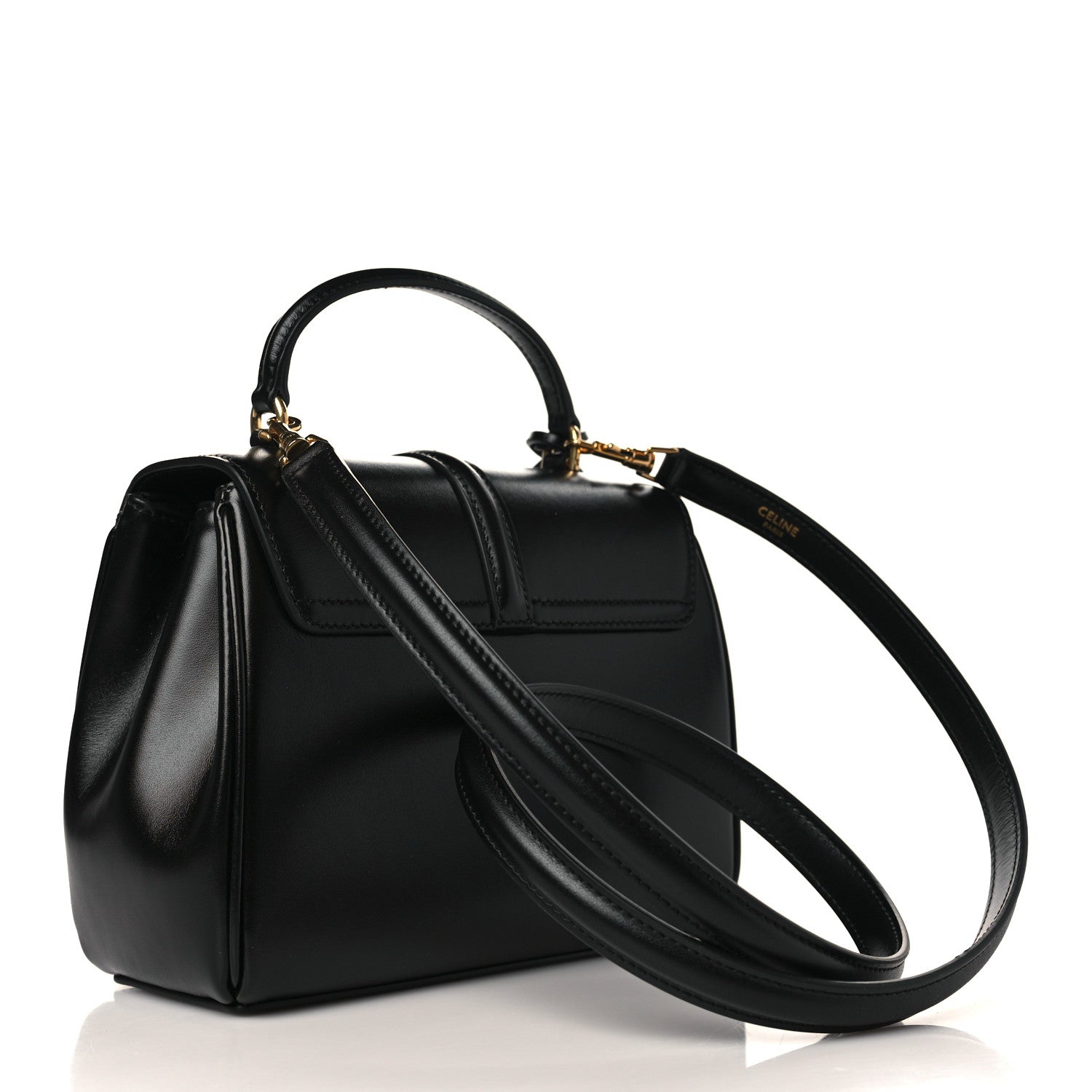Celine Satinated Calfskin Mini 16 Top Handle Bag Black 3 of 10