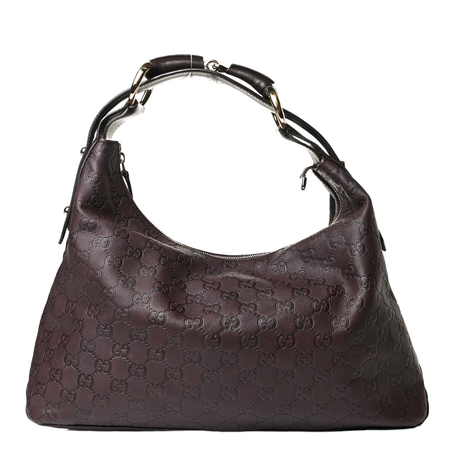 Gucci Guccissima Medium Horsebit Chain Hobo Dark Brown 1 of 20