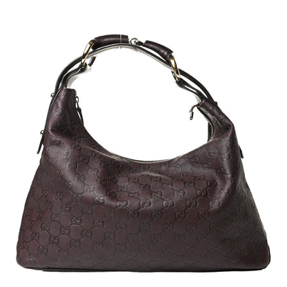 Gucci Guccissima Medium Horsebit Chain Hobo Dark Brown 1 of 20