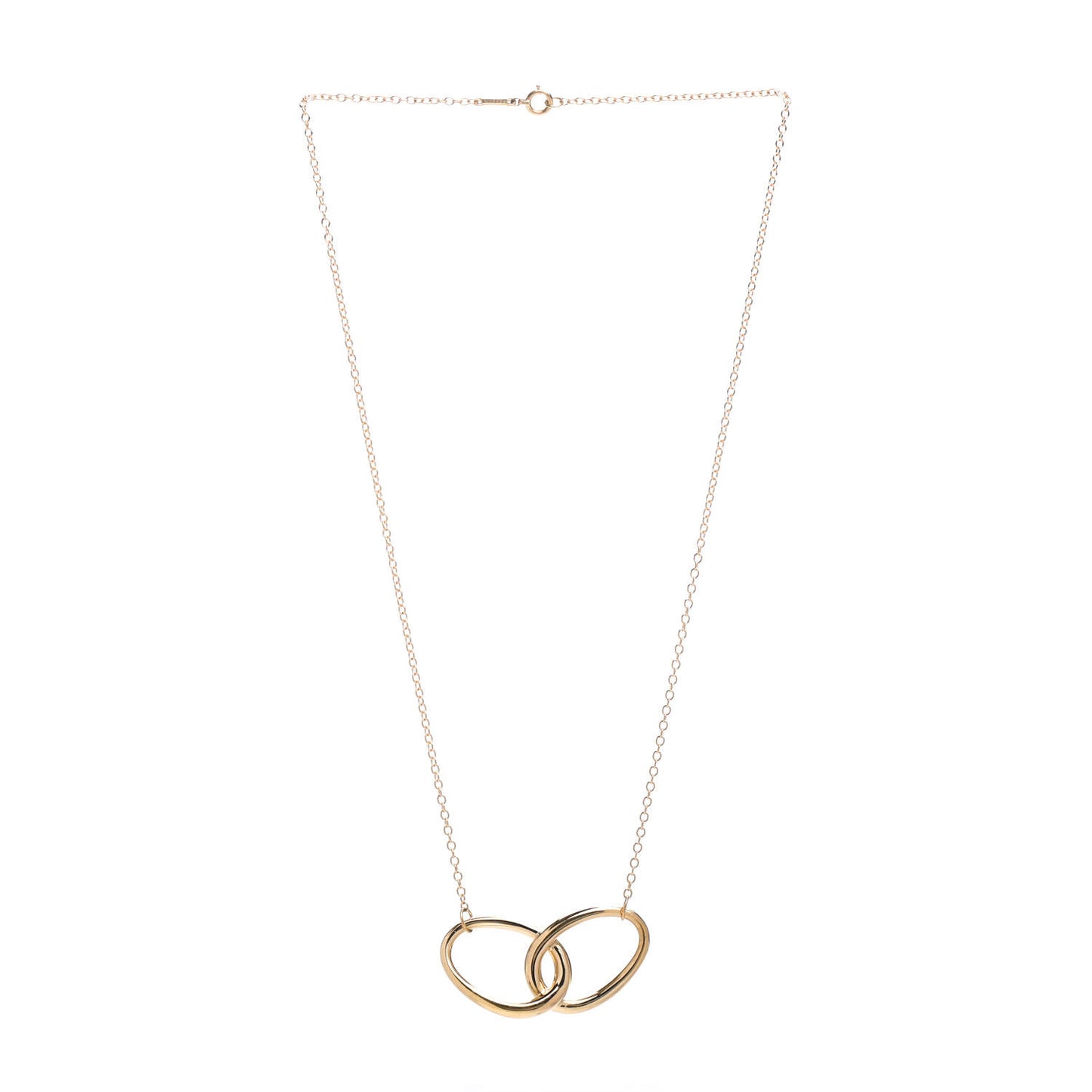 18K Yellow Gold Elsa Peretti Interlocking Ovals Pendant Necklace