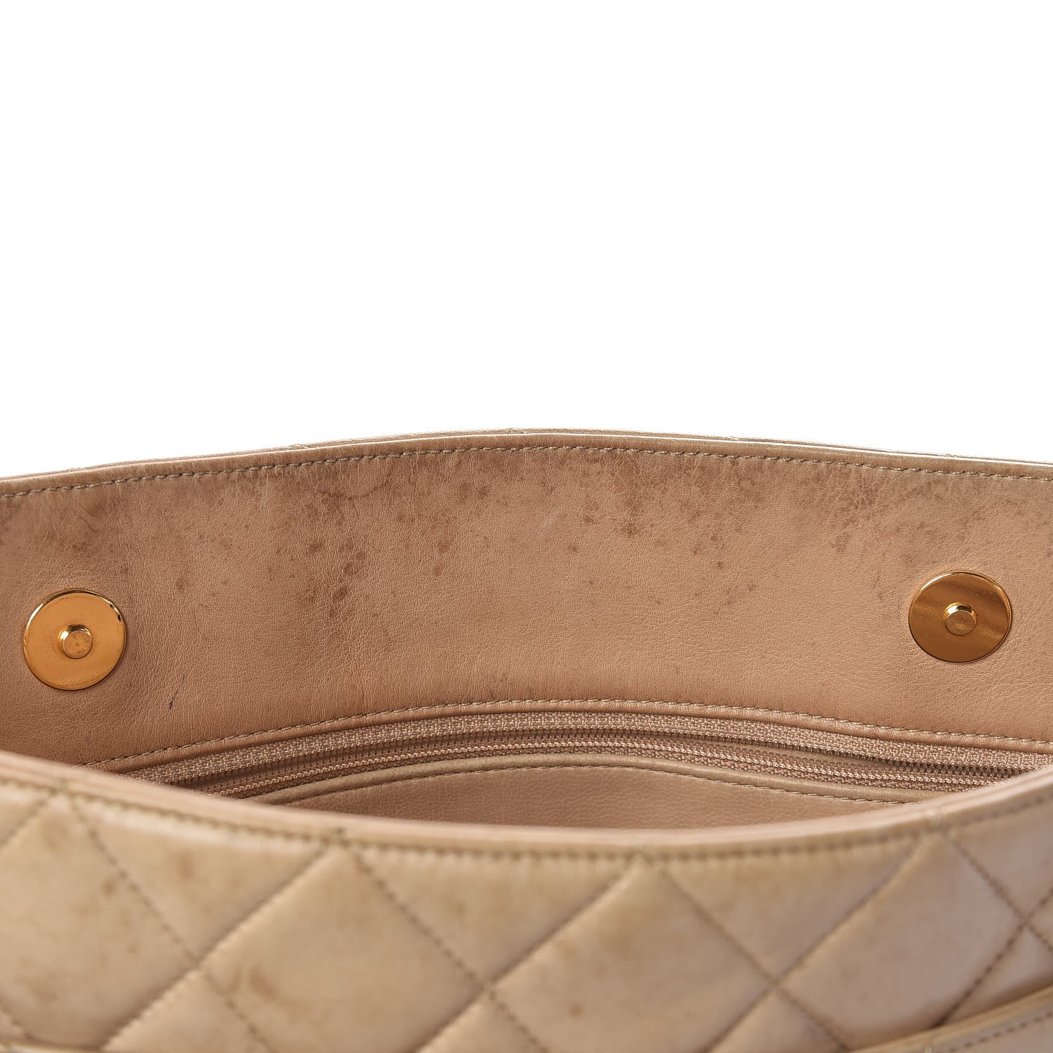 Chanel Lambskin Quilted Shopping Tote Beige 10 of 17