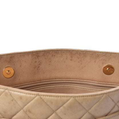 Chanel Lambskin Quilted Shopping Tote Beige 10 of 17