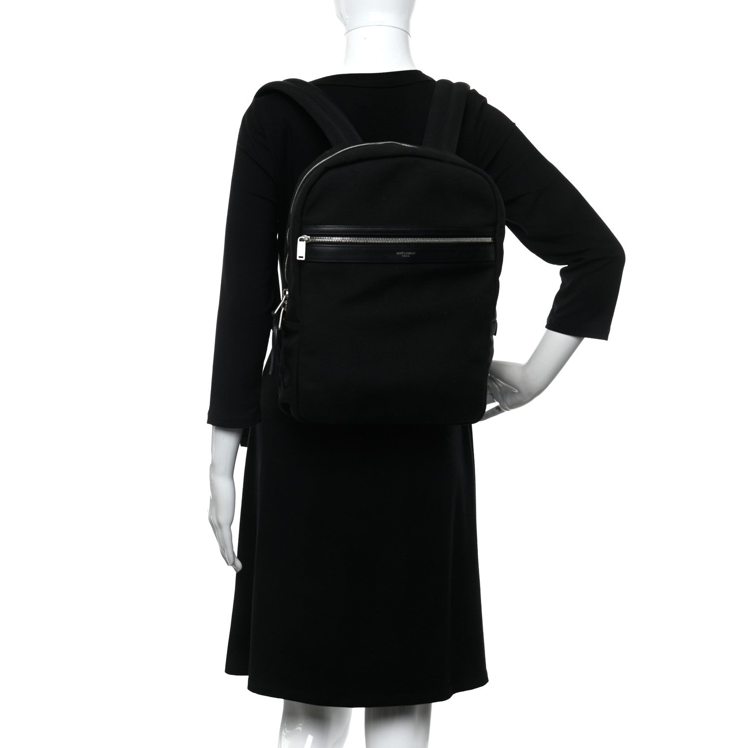 Saint Laurent Canvas City Laptop Backpack Black 3 of 10