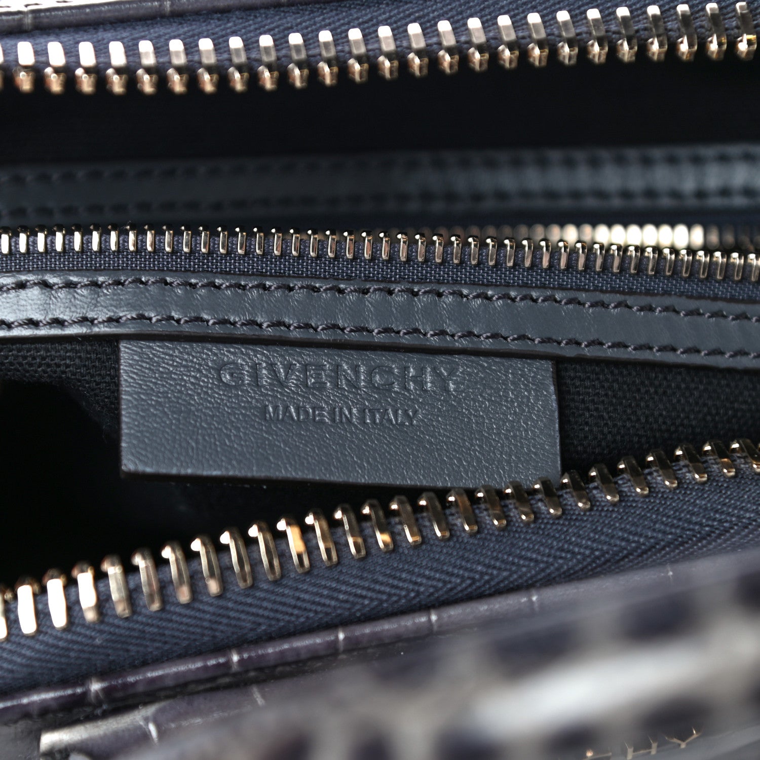 Givenchy Calfskin Crocodile Embossed Small Antigona Storm Grey 6 of 9