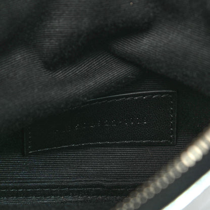 Saint Laurent Metallic Grain De Poudre Matelasse Chevron Monogram Bill Pouch Argento 6 of 6