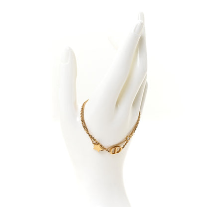 Christian Dior Metal Crystal Petit CD Double Bracelet Gold Gold 2 of 5