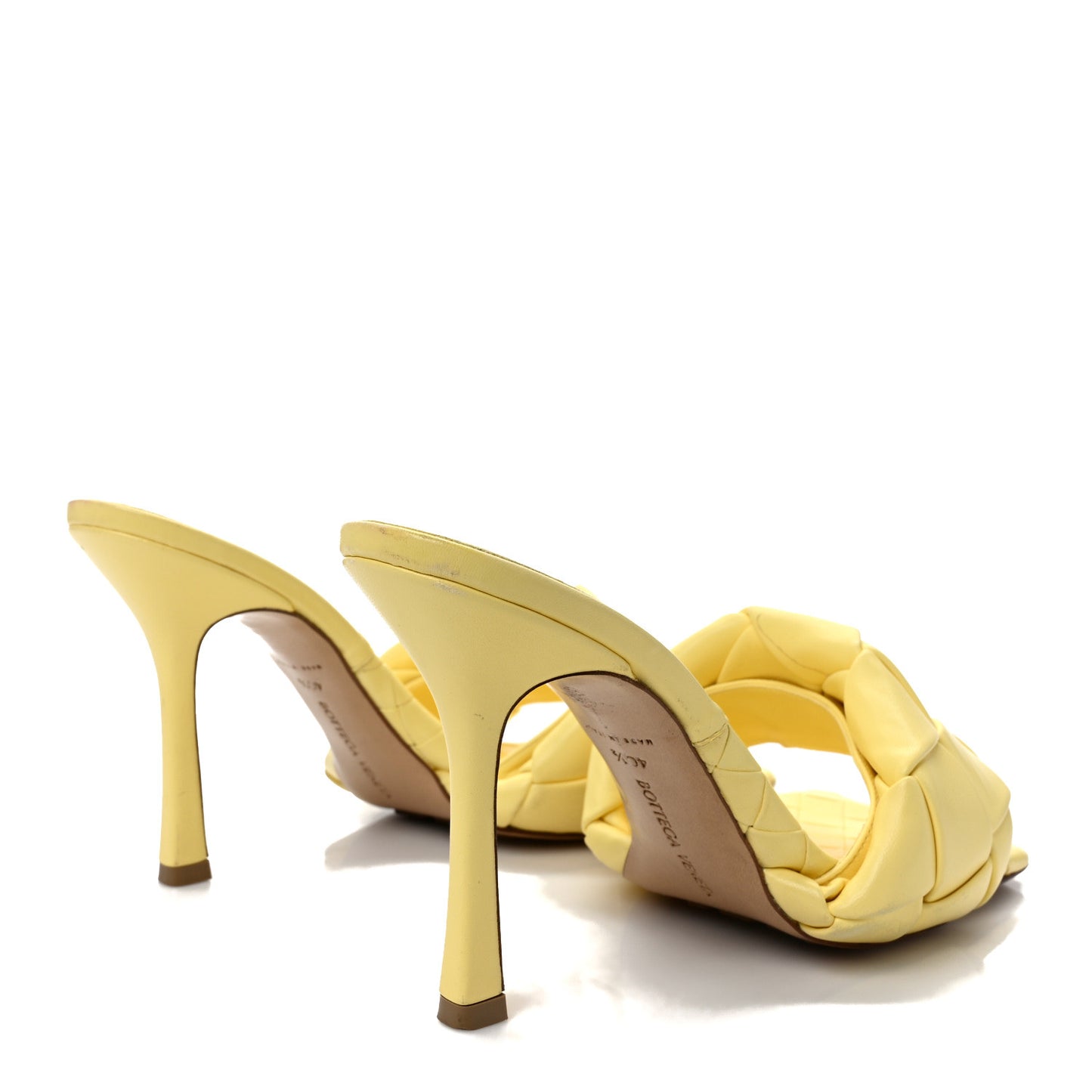 Nappa Maxi Intrecciato Lido 90mm Mule Sandals 40.5 Lemonade