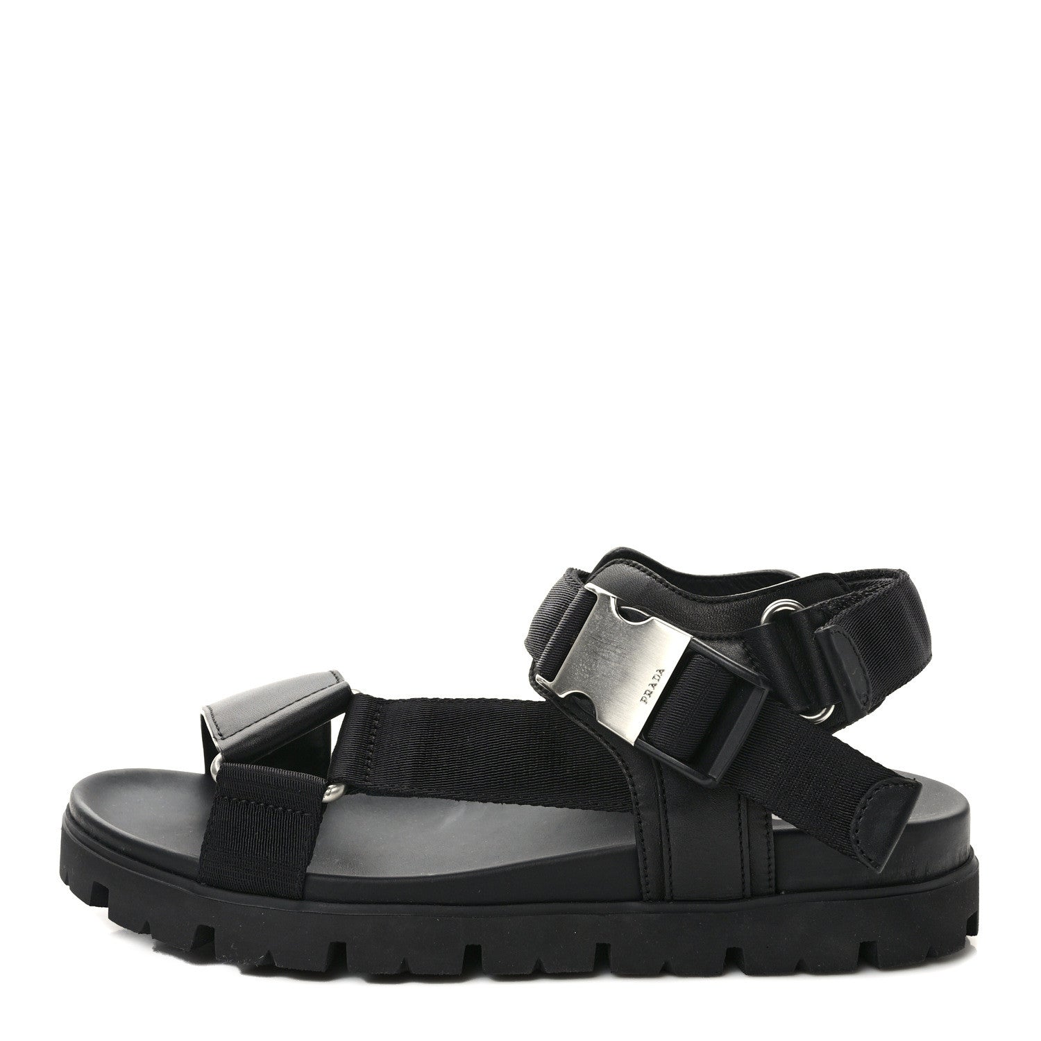 Prada Re-Nylon Sporty Tape Mens Sandals 6 Black 1 of 8