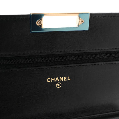 Chanel Lambskin Quilted Golden Class Wallet on Chain WOC Black Black 6 of 12