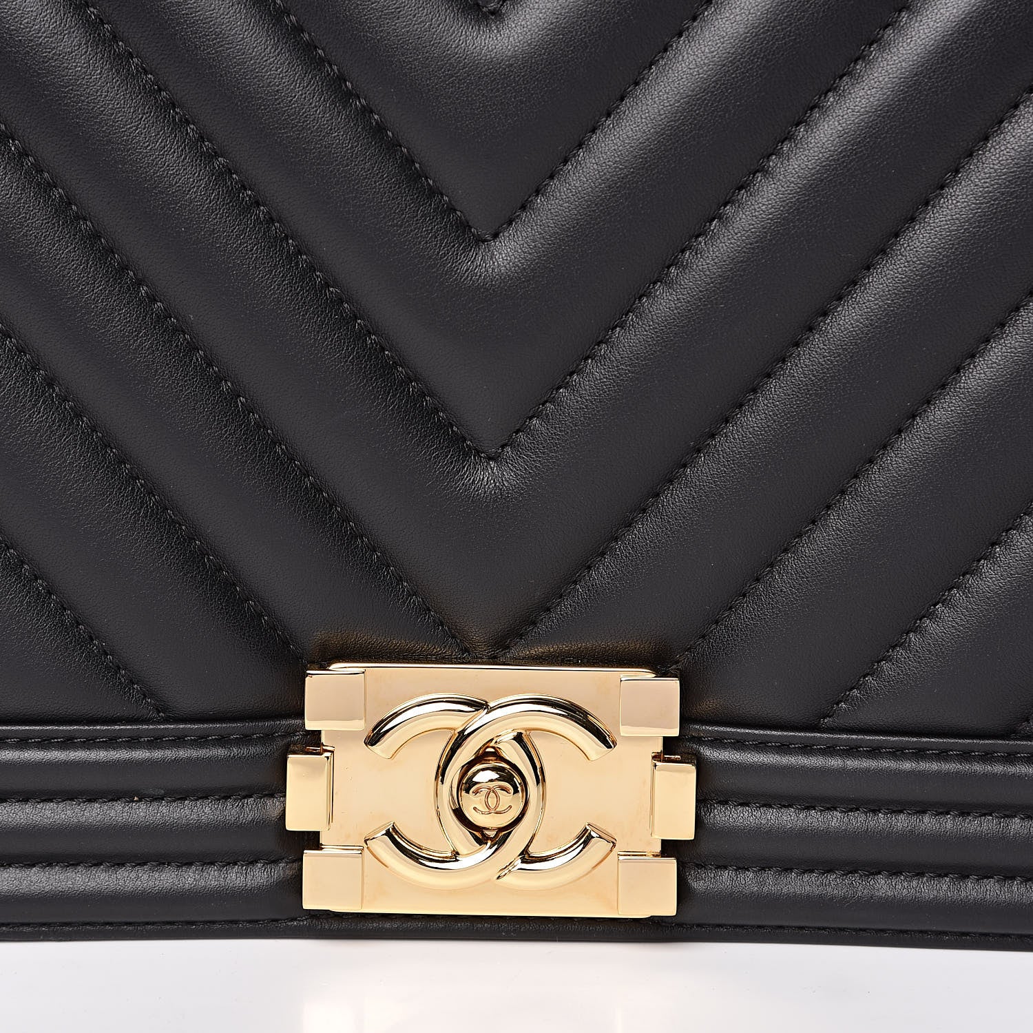Chanel Calfskin Chevron Quilted New Medium Boy Flap Black 12 of 12