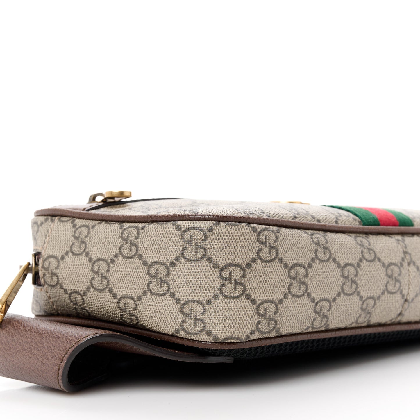Soft GG Supreme Monogram Medium Ophidia Belt Bag Dark Brown