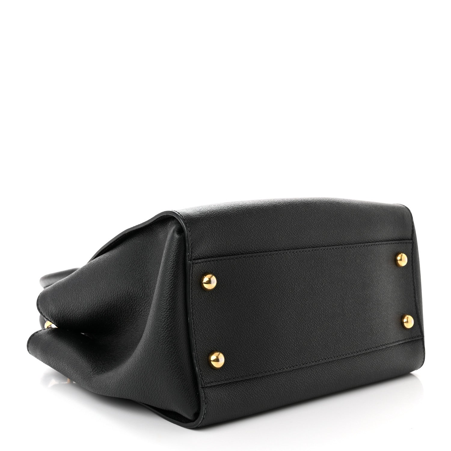 Burberry Soft Grain Calfskin Medium Buckle Tote Black 4 of 14