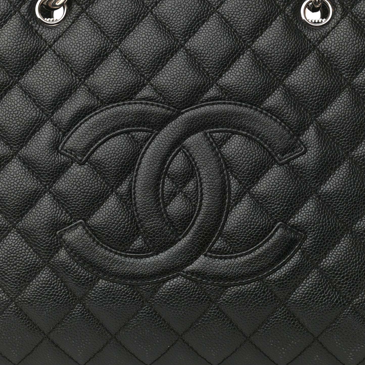 Caviar Quilted Grand Shopping Tote GST Black