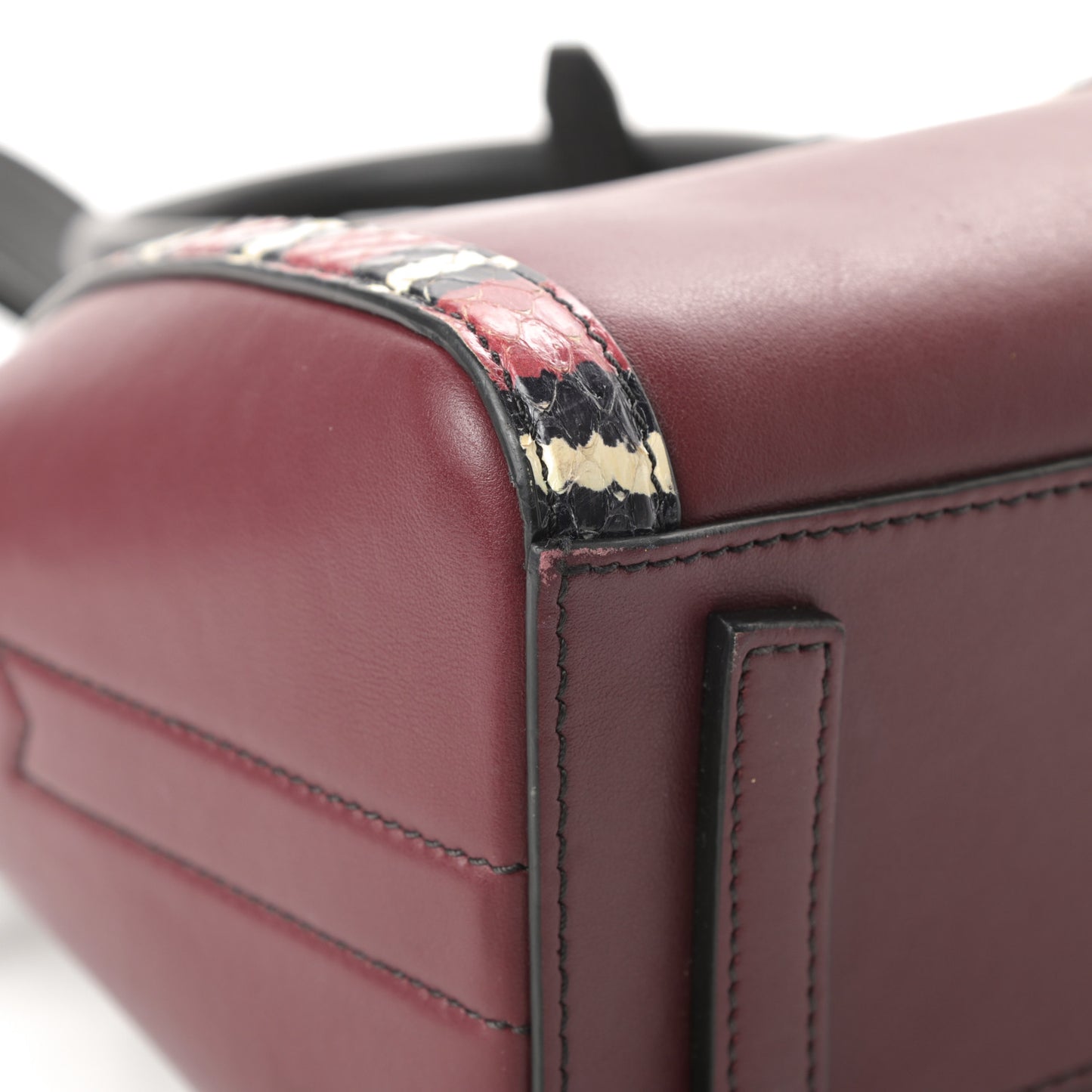 Smooth Calfskin Ayers Mini Bi-Color Antigona Wine Black