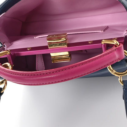 Fendi Nappa Colorblock Mini Peekaboo Iconic Satchel Iris Magenta Bubblegum 5 of 12
