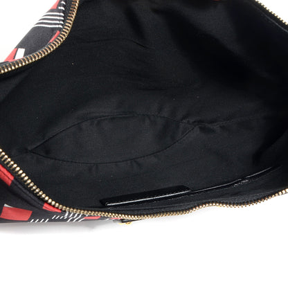 Alexander McQueen Silk Geometric Print De Manta Clutch Black 5 of 7