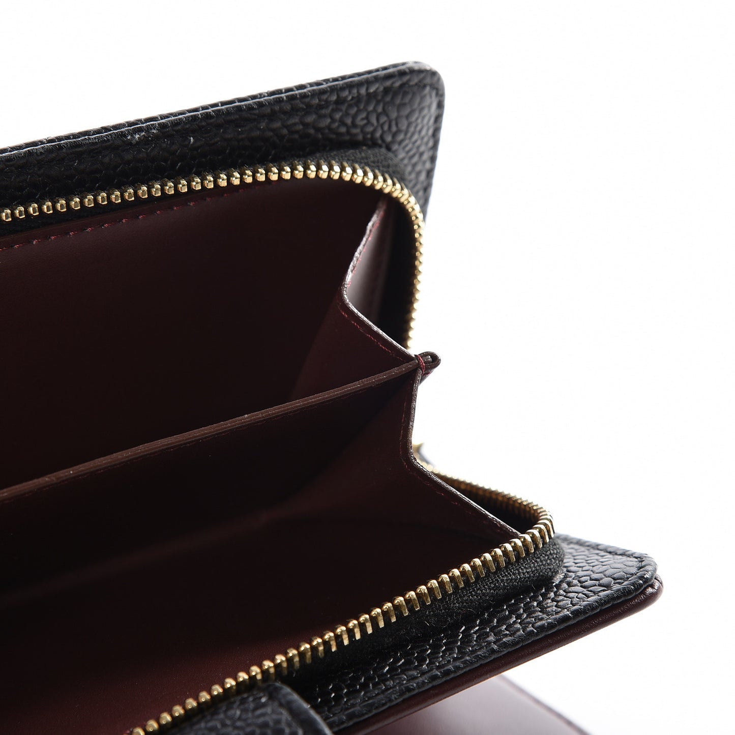Caviar Quilted Zipped Pocket Wallet Black