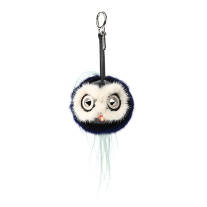 Fendi Mink Goat Fur QuTweet Cucaoo Bag Bug Charm Green White 1 of 3