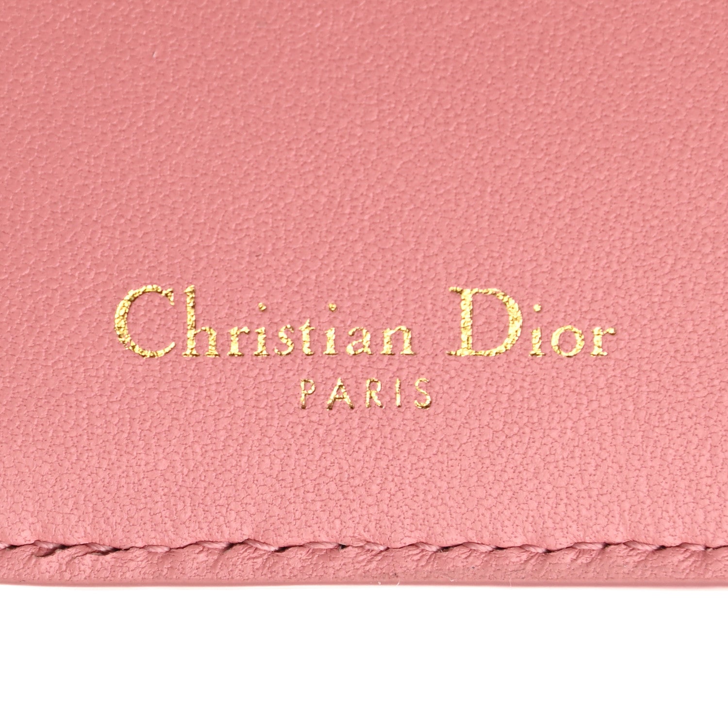 Christian Dior Grained Calfskin Supple Cannage Caro Compact Zipped Wallet Pink 7 of 10