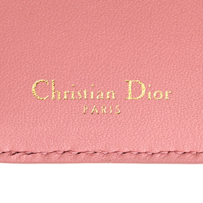 Christian Dior Grained Calfskin Supple Cannage Caro Compact Zipped Wallet Pink 7 of 10
