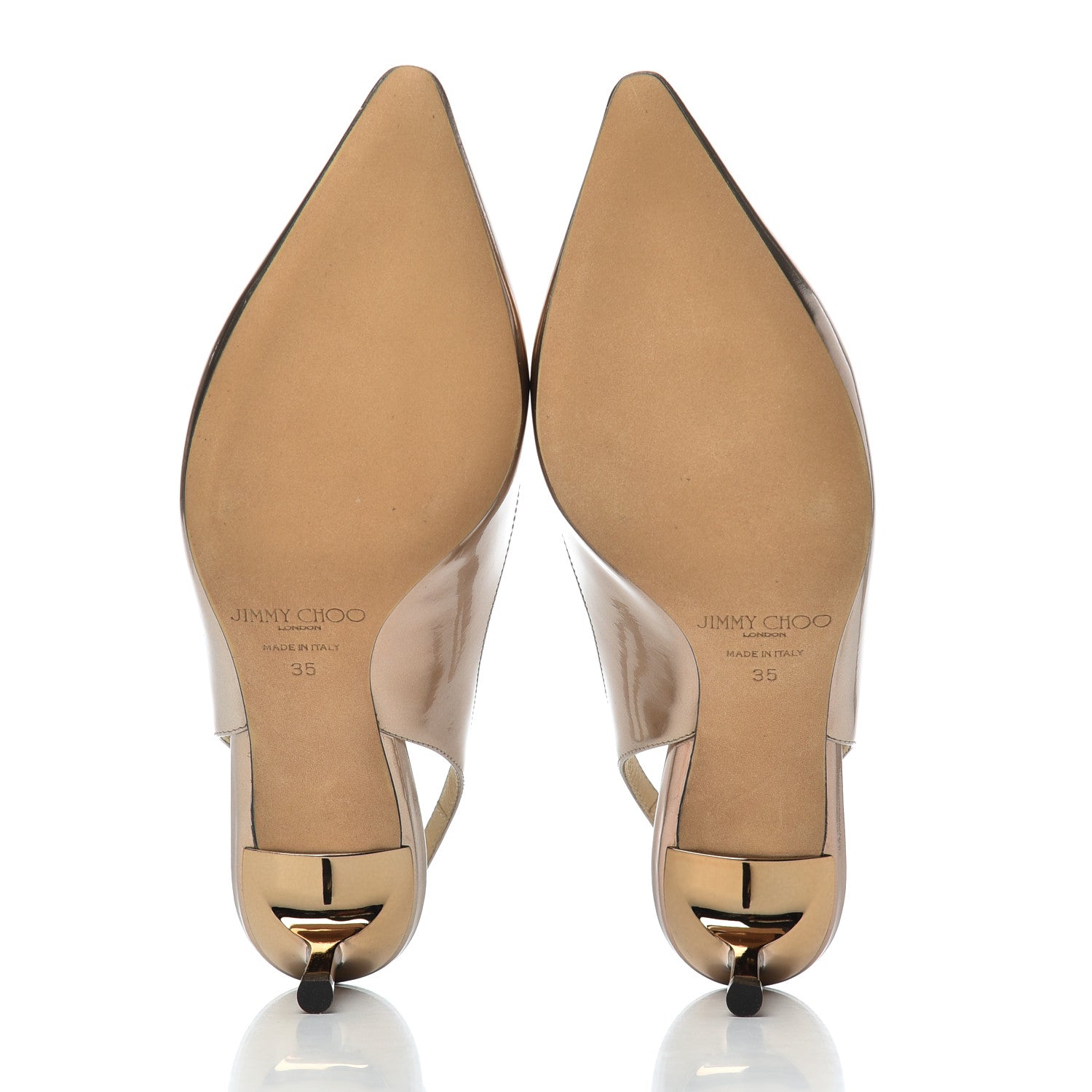 Jimmy Choo Mirror Erin 60 Slingback Pumps 35 Gold 5 of 9