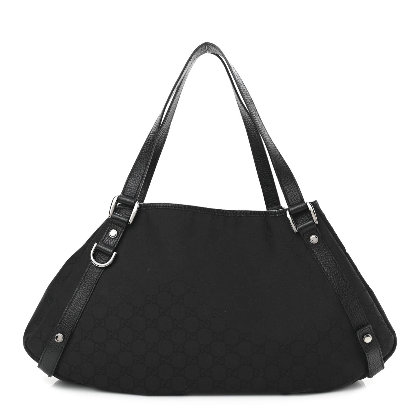 Nylon Monogram Medium Abbey Shoulder Bag Black