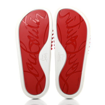 Christian Louboutin Calfskin Donna Studded Pool Fun Platform Flat Slide Sandals 39 Floride 5 of 9