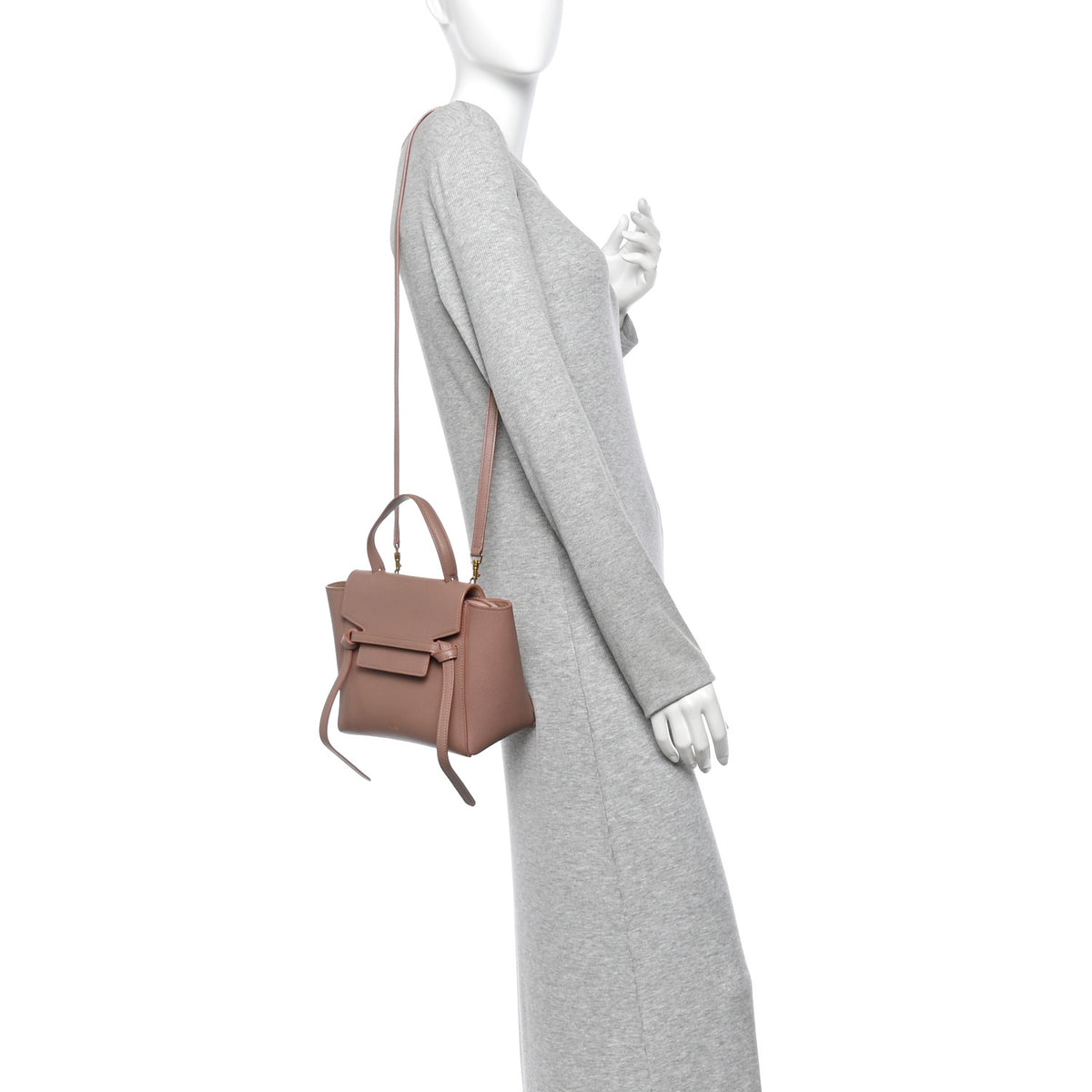 Grained Calfskin Nano Belt Bag Antique Rose