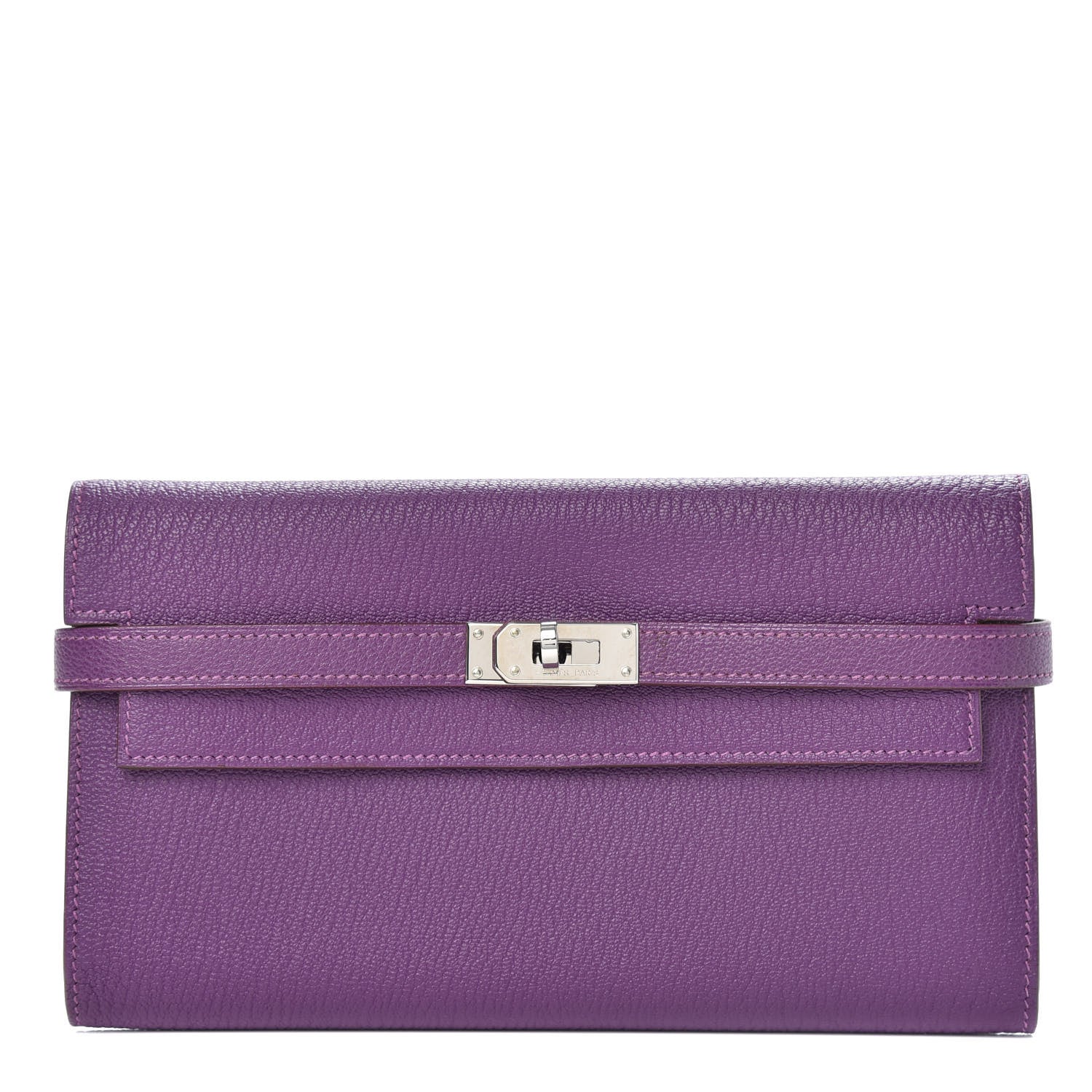 Hermes Chevre Mysore Kelly Longue Wallet Violet 1 of 7