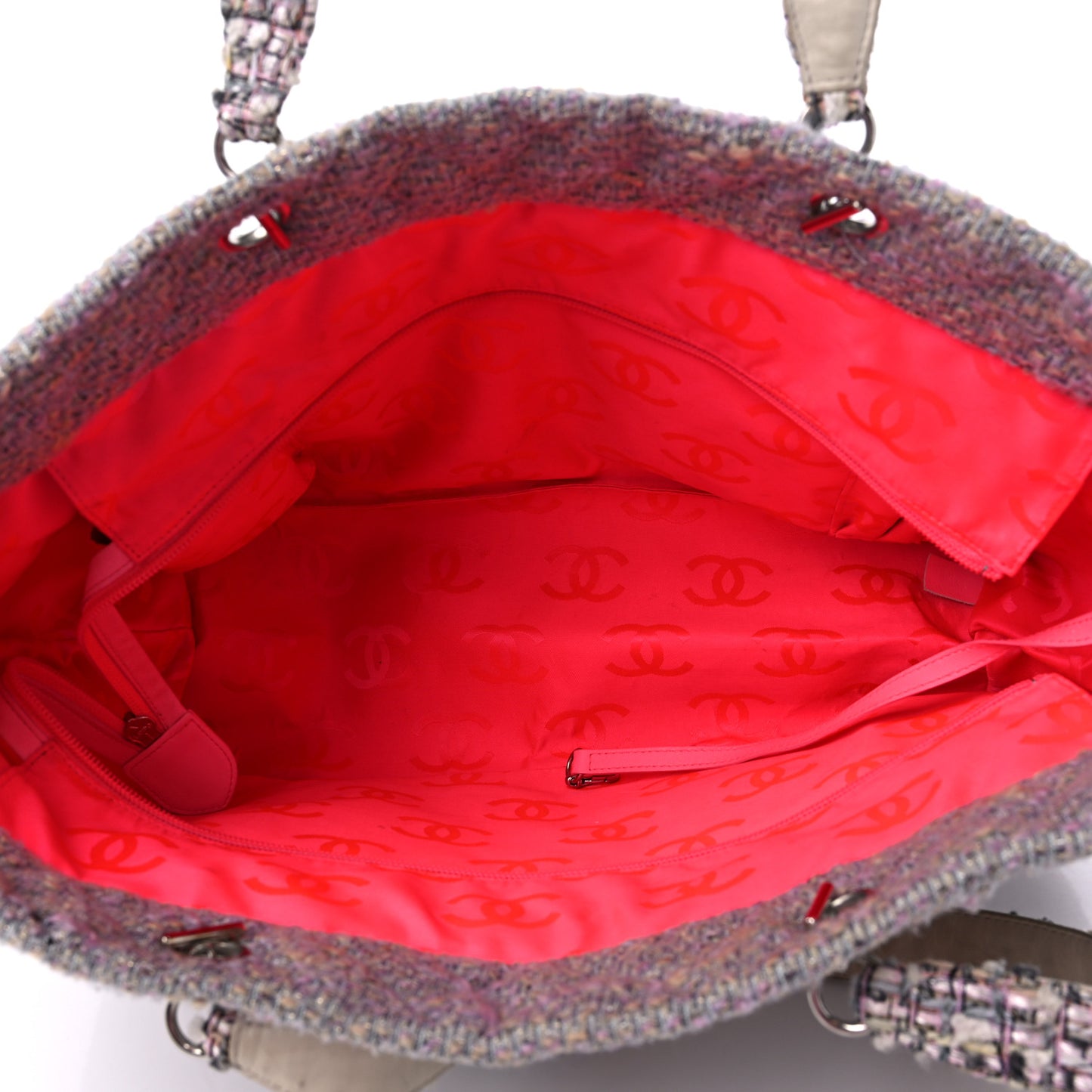 Tweed Quilted Cambon Tote Grey