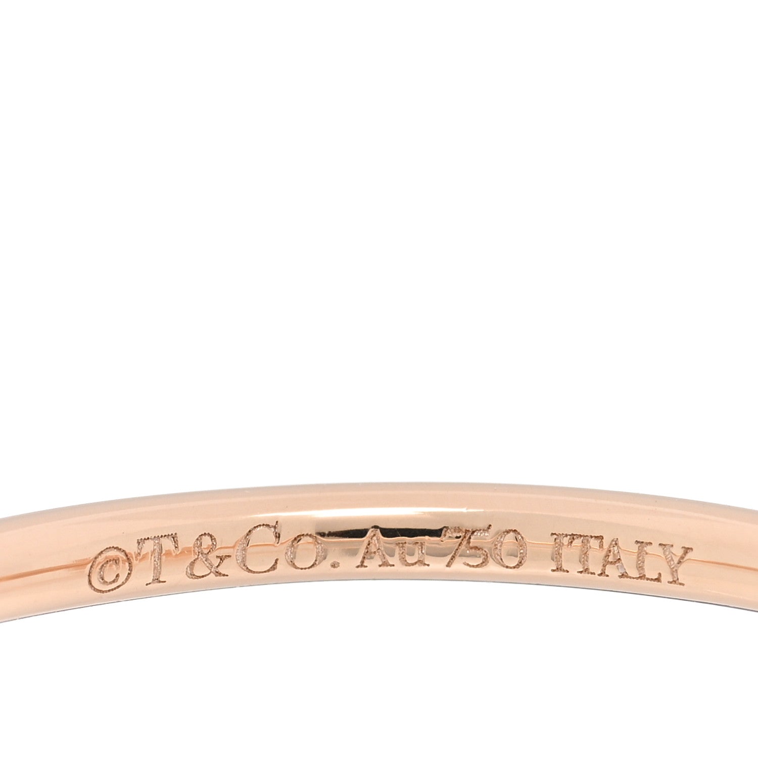 Tiffany 18K Rose Gold Diamond T Wire Ring 55 7.25 4 of 5
