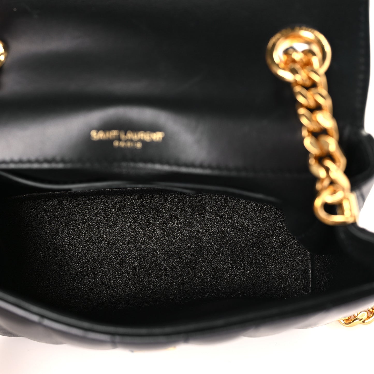 Lambskin Matelasse Monogram Small Vicky Chain Bag Black