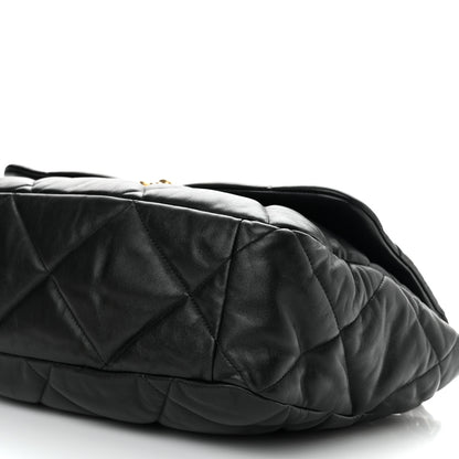 Chanel Lambskin Quilted Maxi Chanel 19 Flap Black 10 of 10