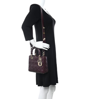 Christian Dior Lambskin Cannage Small Lucky Badges My Lady Dior Plum 2 of 9